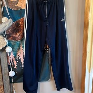 Men’s Adidas Navy Blue & White Track Pants